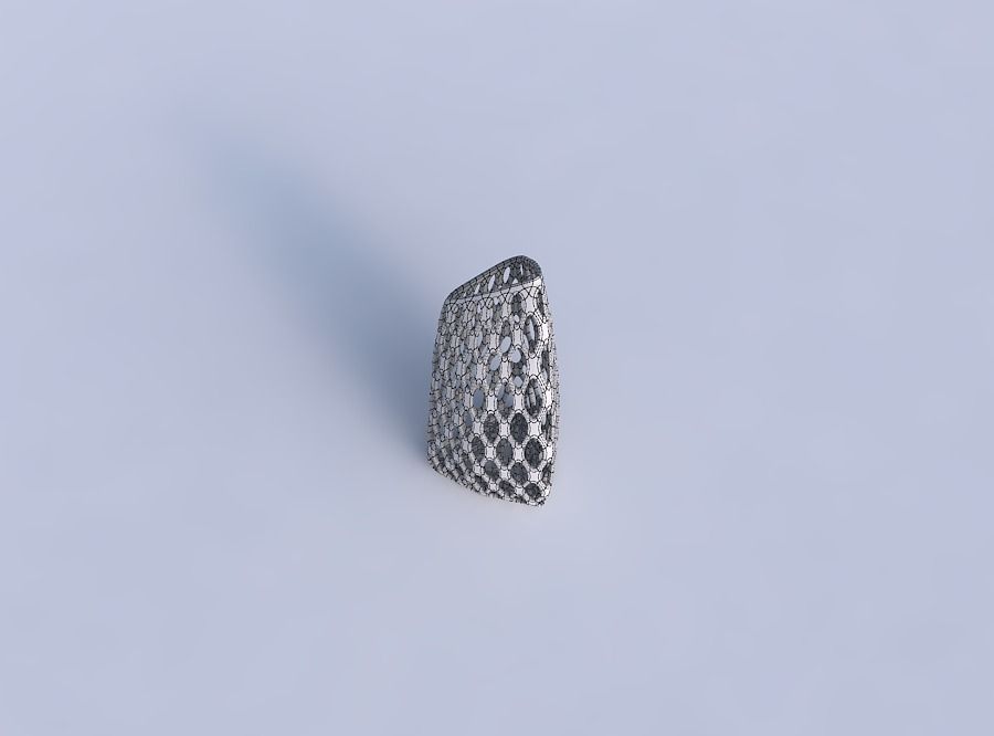 Vase tipped triangle with bubble grid lattice 3D print model_6
