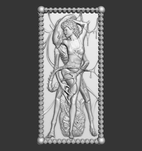 Alien and Ripley 3D print model