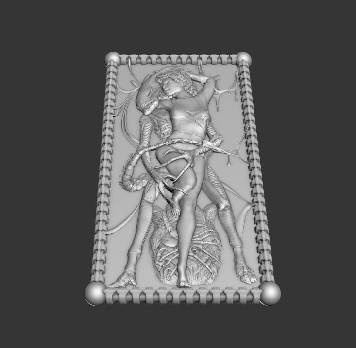 Alien and Ripley 3D print model_3