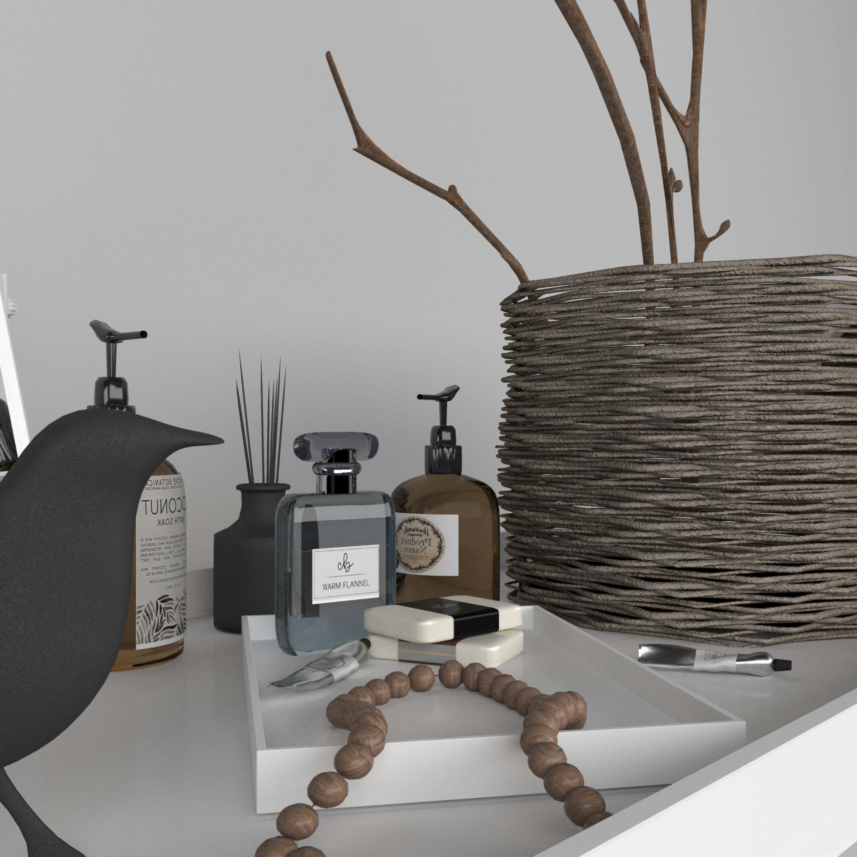 Scandinavian style shelving 3D model_1