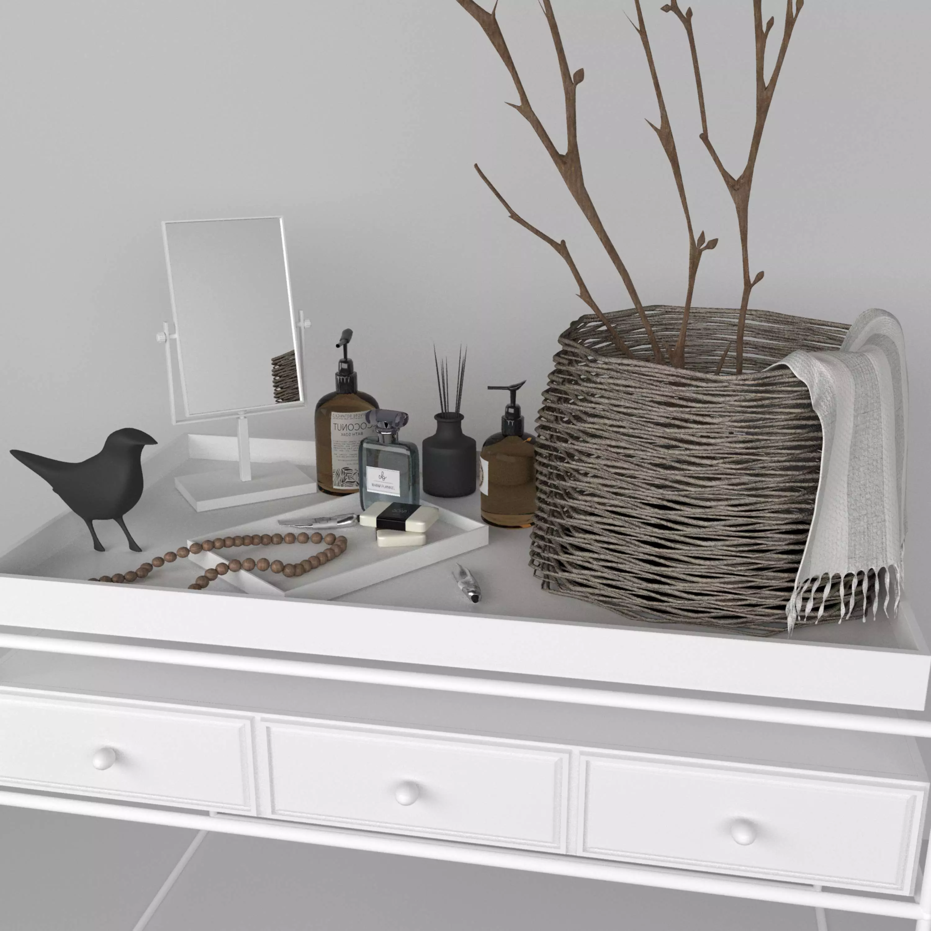 Scandinavian style shelving 3D model_0