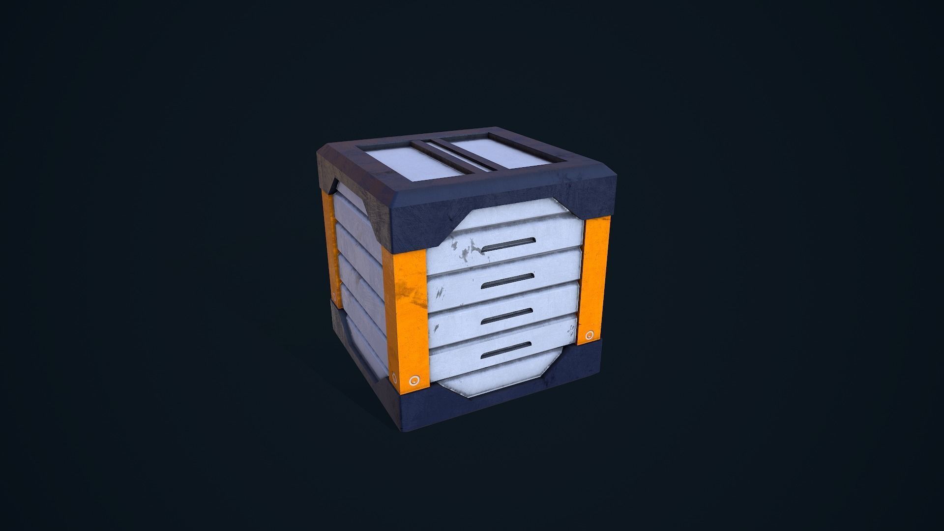 Sci-Fi Crate 04 Low-poly 3D model_11