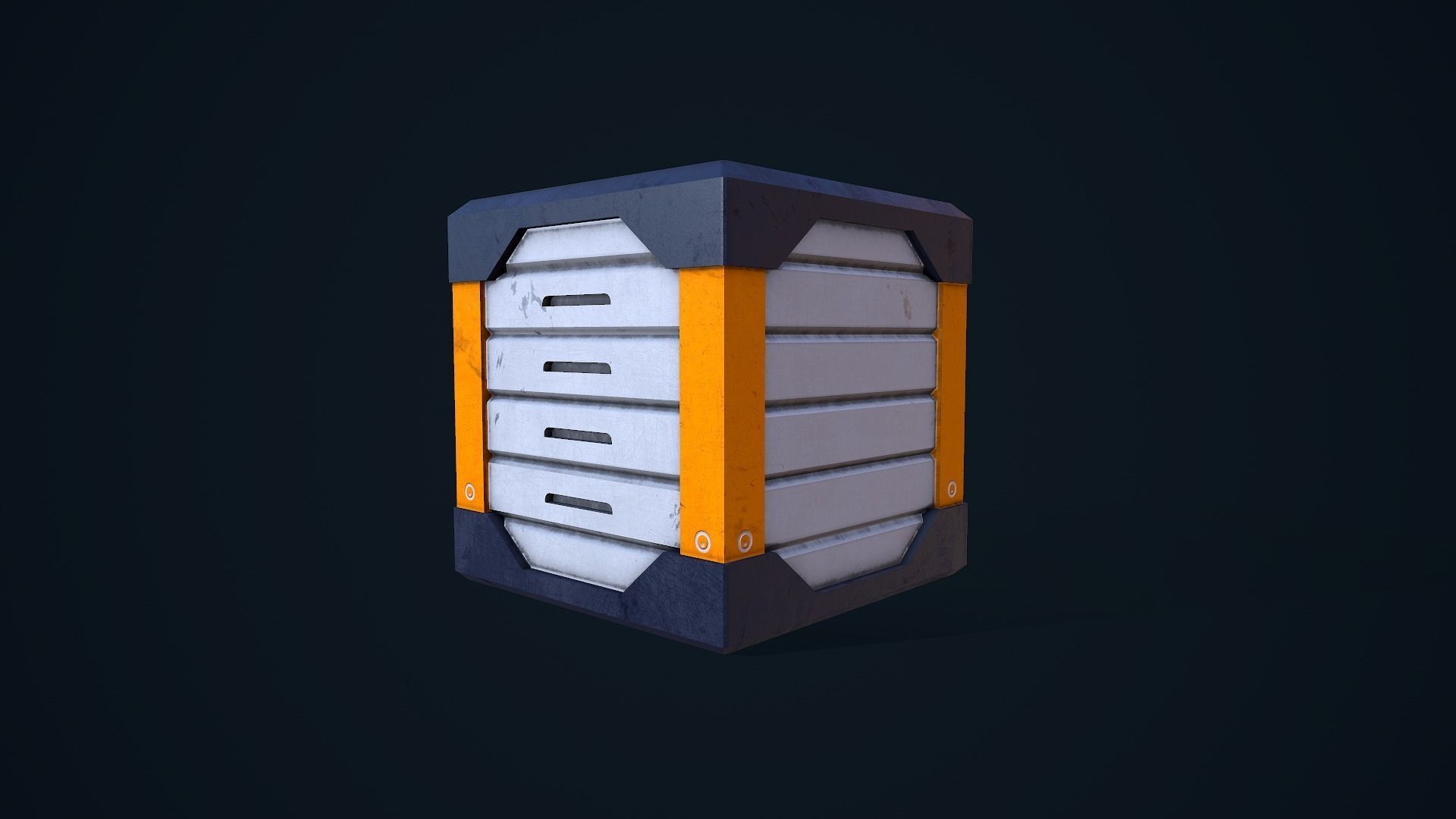 Sci-Fi Crate 04 Low-poly 3D model_7