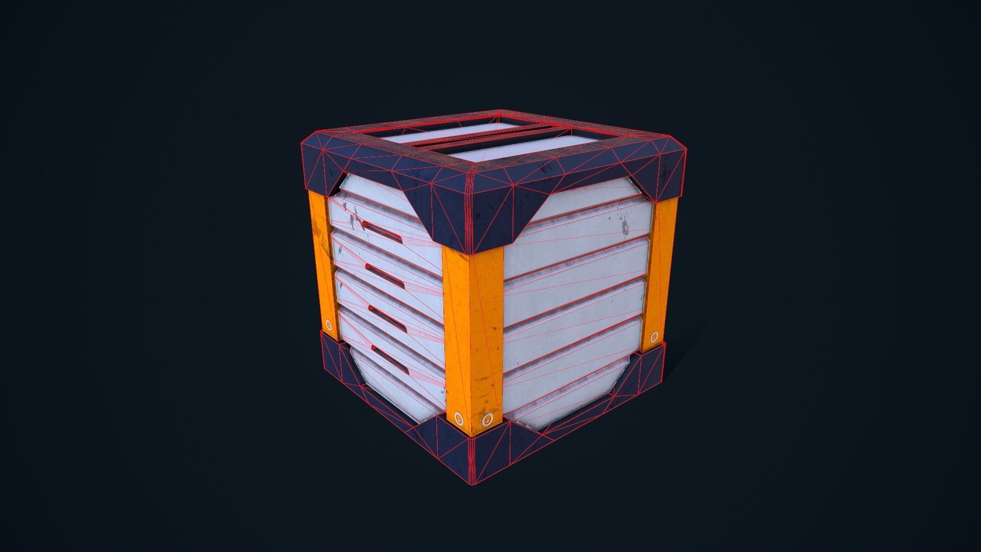Sci-Fi Crate 04 Low-poly 3D model_13