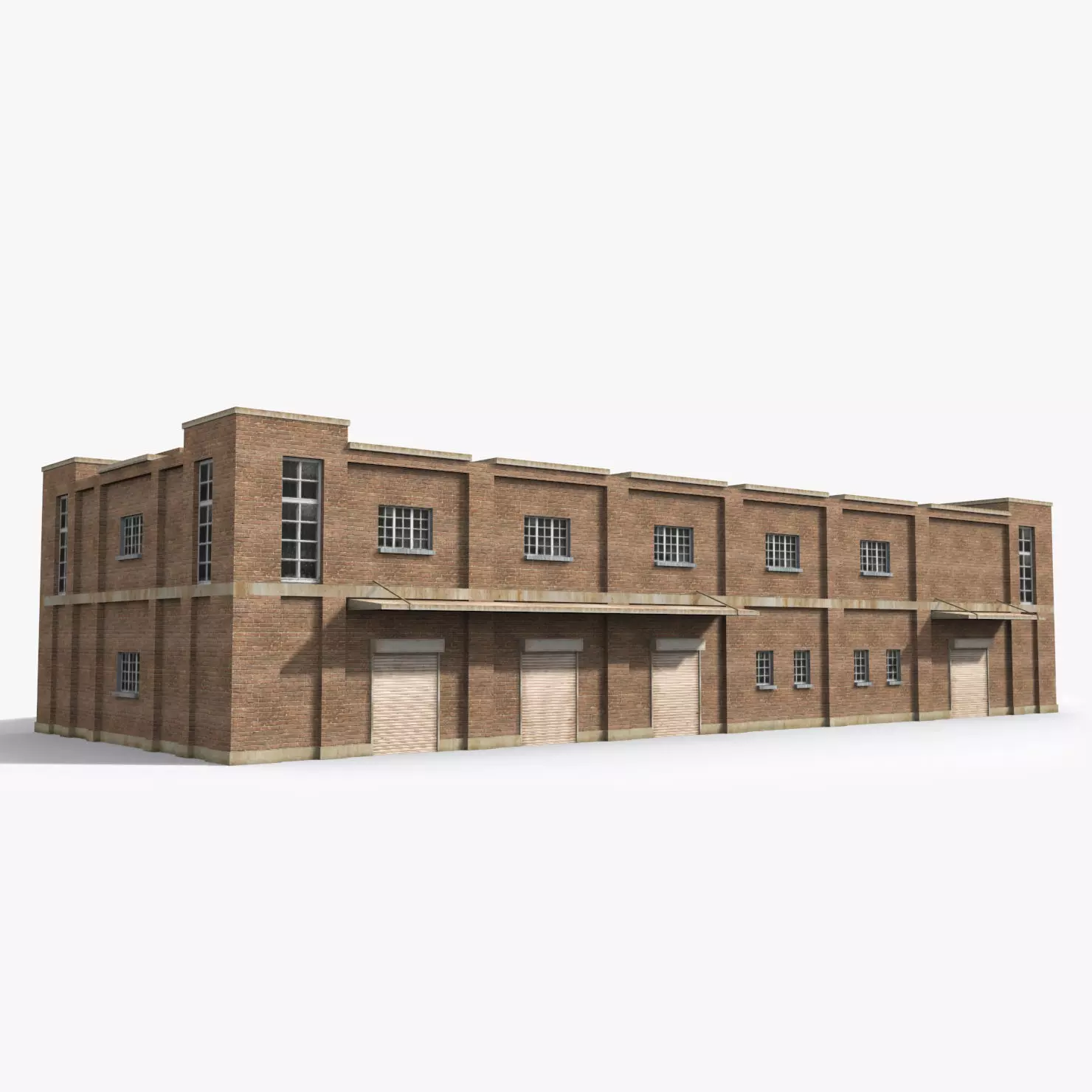 Factory x2 Low-poly 3D model