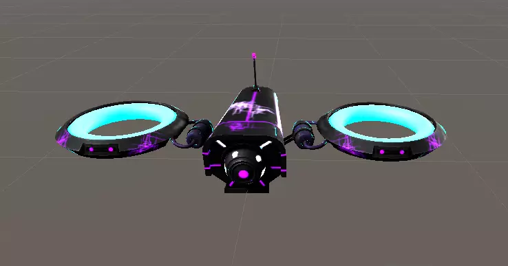 Drone Sci-fi Electric Low-Poly 3D Model Low-poly 3D model_0
