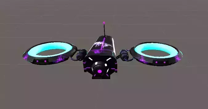 Drone Sci-fi Electric Low-Poly 3D Model