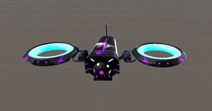 Drone Sci-fi Electric Low-Poly 3D Model Low-poly 3D model
