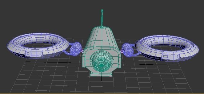 Drone Sci-fi Electric Low-Poly 3D Model Low-poly 3D model_3