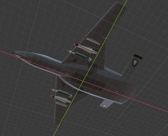 A-14A WILD WOLF stealth futuristic fighter concept jet 3D model_21