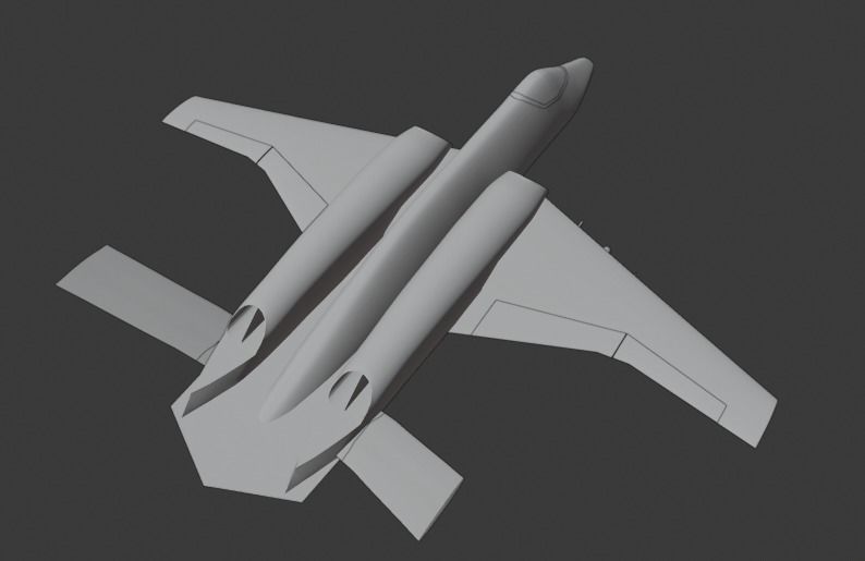 A-14A WILD WOLF stealth futuristic fighter concept jet 3D model_19