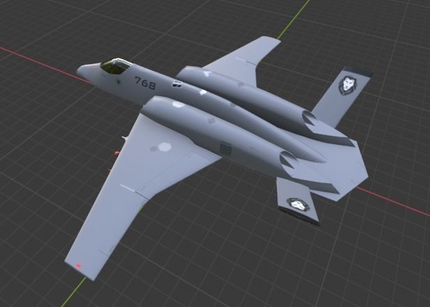 A-14A WILD WOLF stealth futuristic fighter concept jet 3D model_20