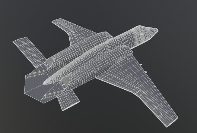 A-14A WILD WOLF stealth futuristic fighter concept jet 3D model_26