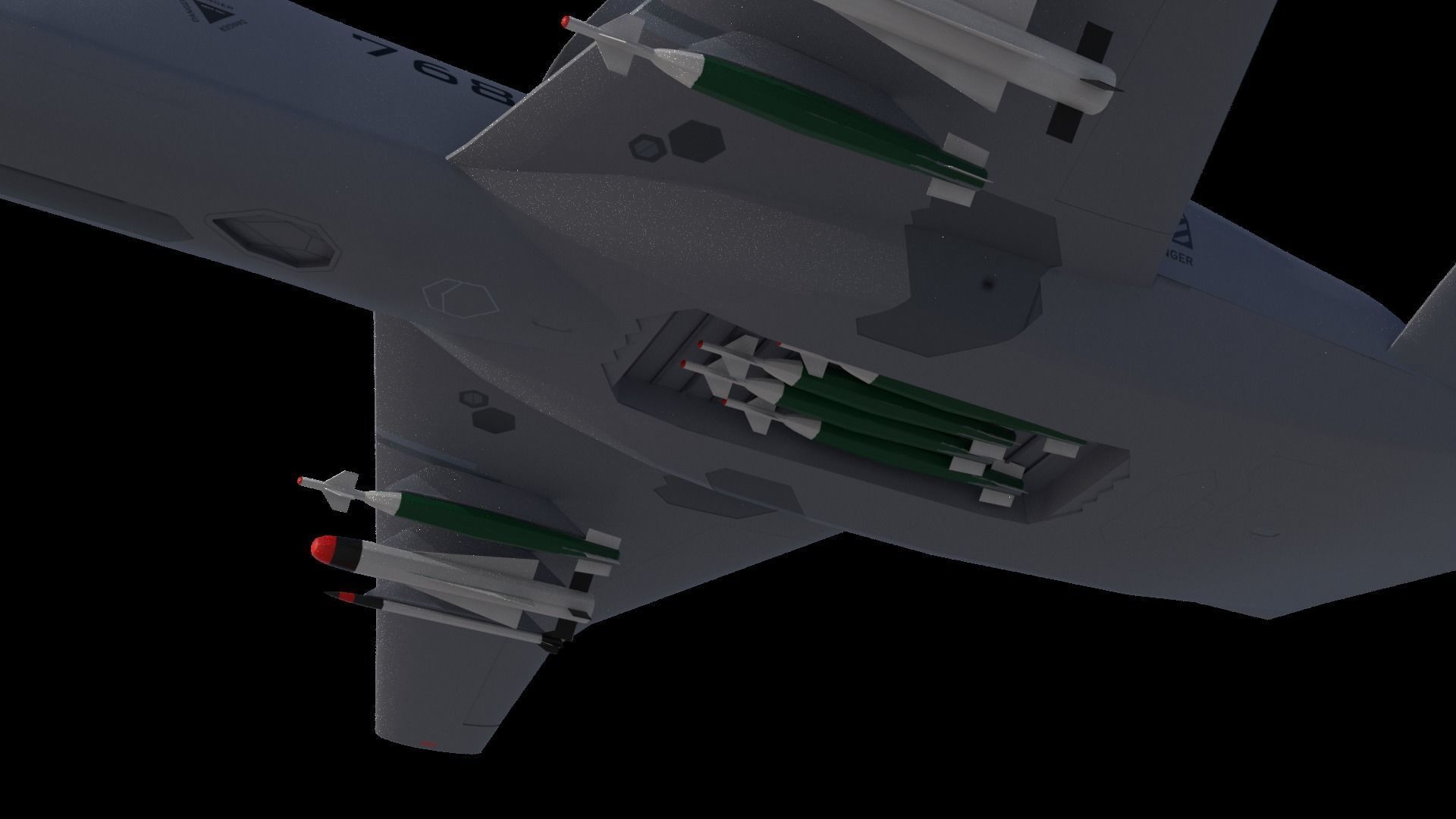 A-14A WILD WOLF stealth futuristic fighter concept jet 3D model_15