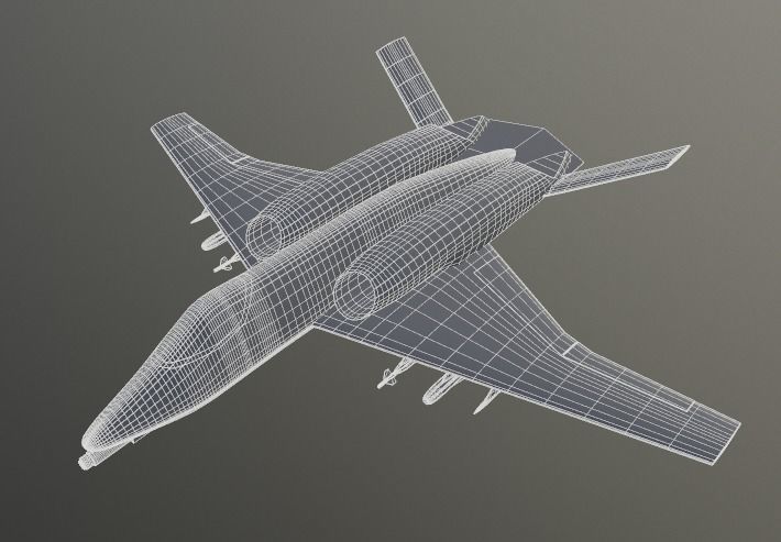 A-14A WILD WOLF stealth futuristic fighter concept jet 3D model_24