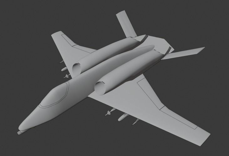 A-14A WILD WOLF stealth futuristic fighter concept jet 3D model_16