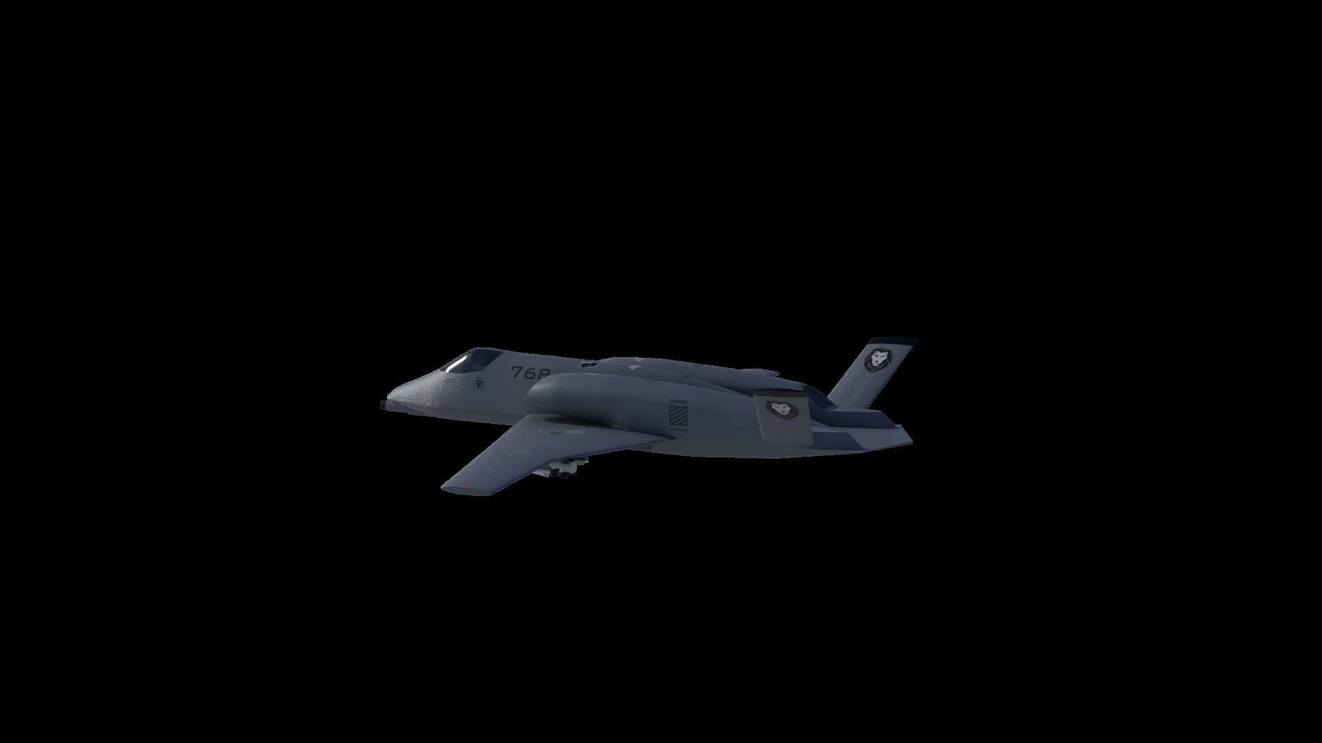 A-14A WILD WOLF stealth futuristic fighter concept jet 3D model_8