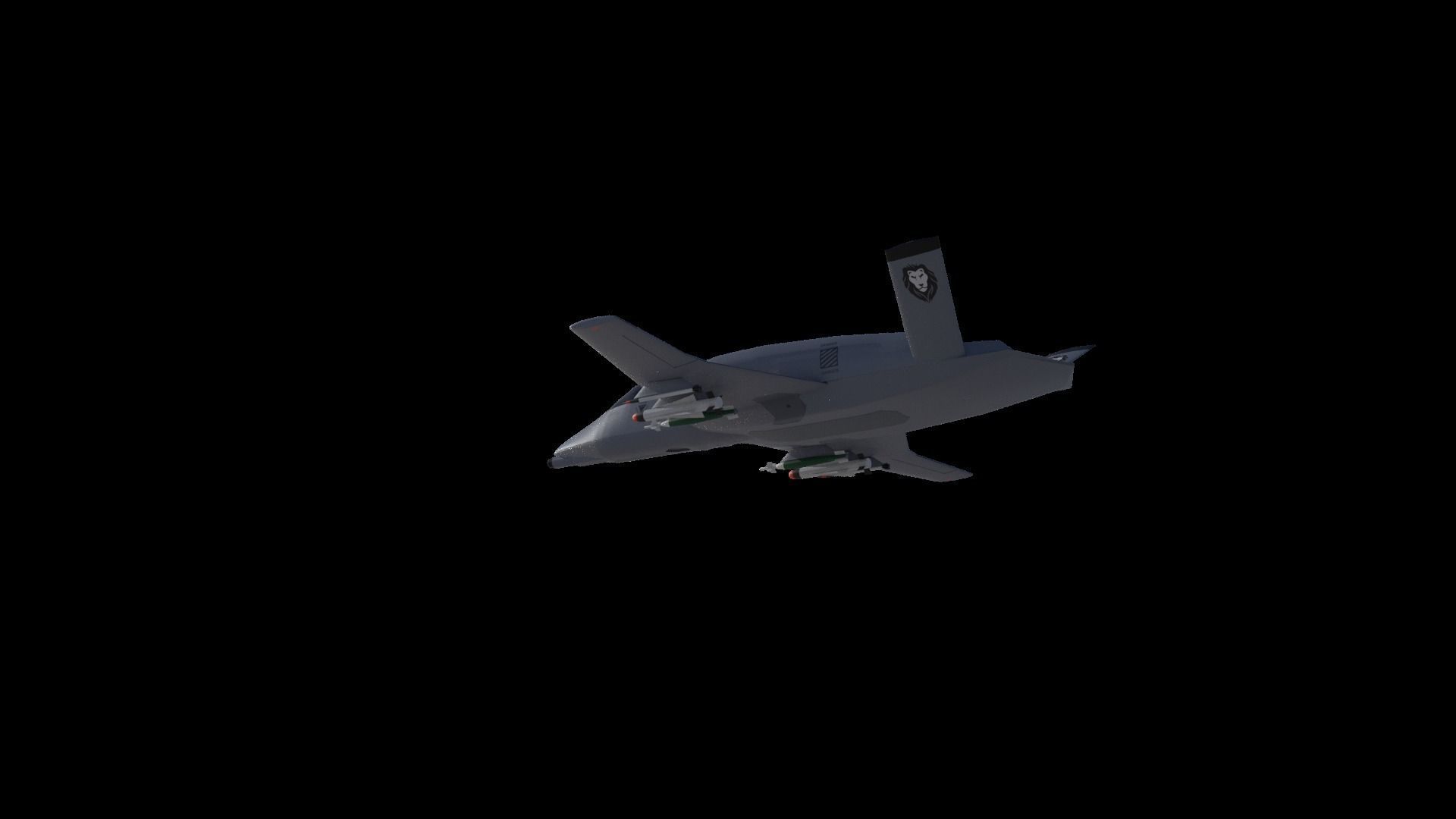 A-14A WILD WOLF stealth futuristic fighter concept jet 3D model_13