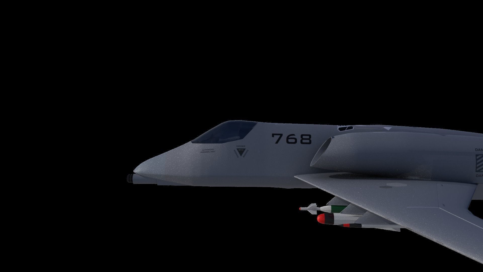 A-14A WILD WOLF stealth futuristic fighter concept jet 3D model_7