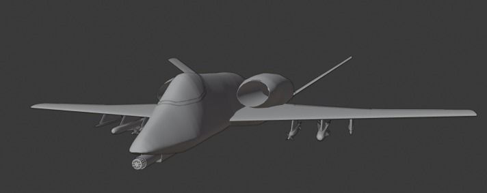 A-14A WILD WOLF stealth futuristic fighter concept jet 3D model_17