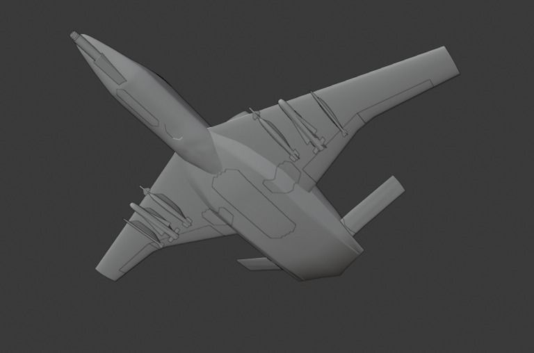 A-14A WILD WOLF stealth futuristic fighter concept jet 3D model_18