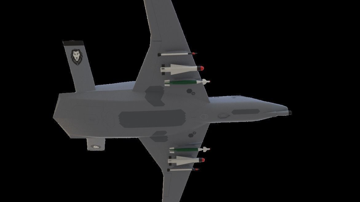 A-14A WILD WOLF stealth futuristic fighter concept jet 3D model_10