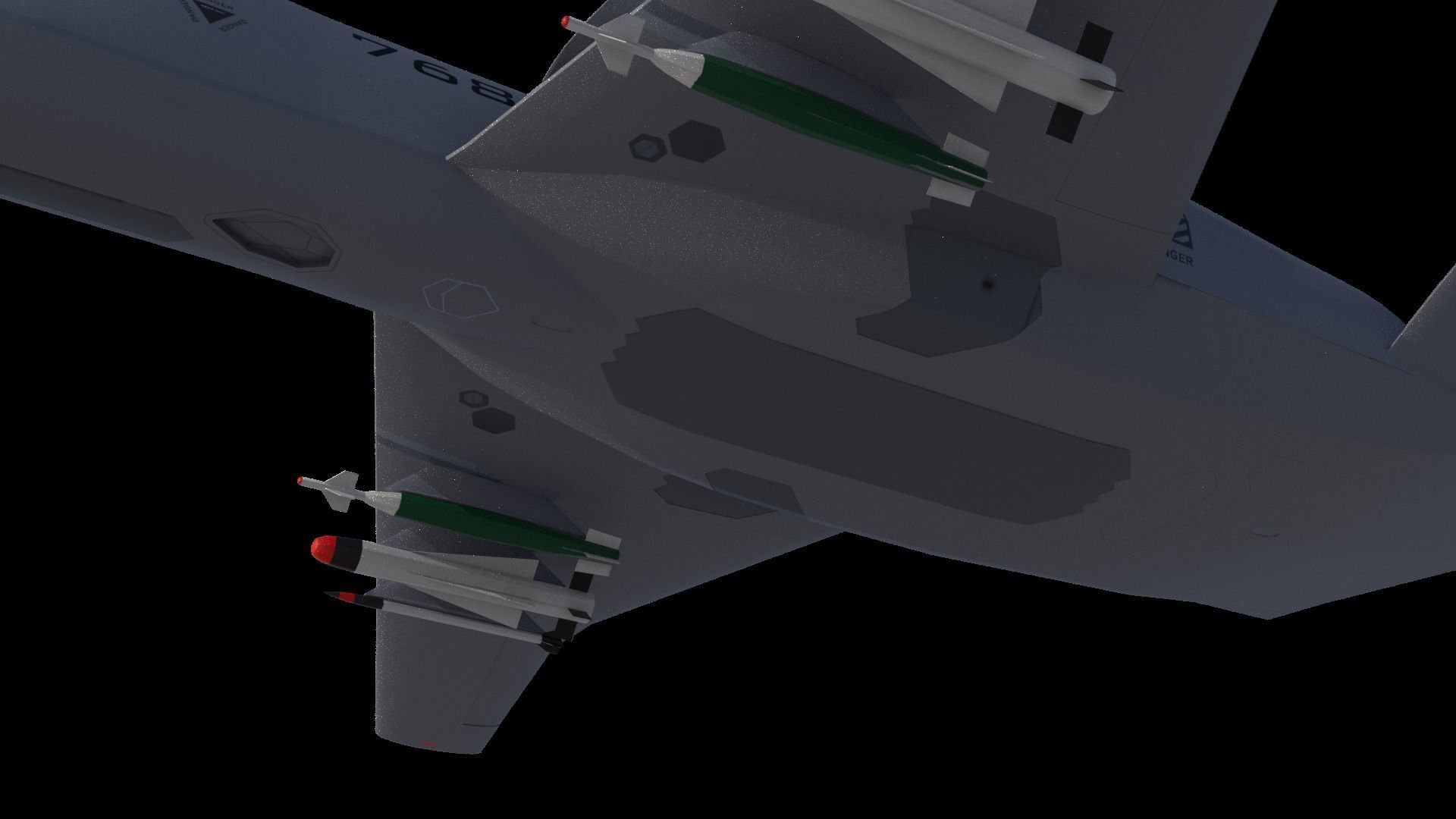 A-14A WILD WOLF stealth futuristic fighter concept jet 3D model_14