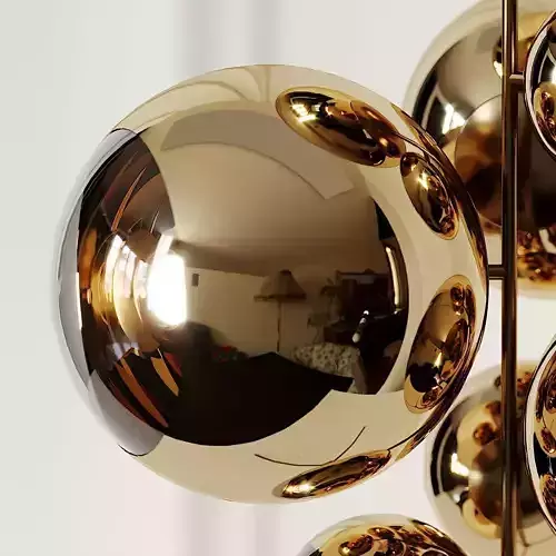 Mirror Ball Gold Stand Chandelier by Tom Dixon