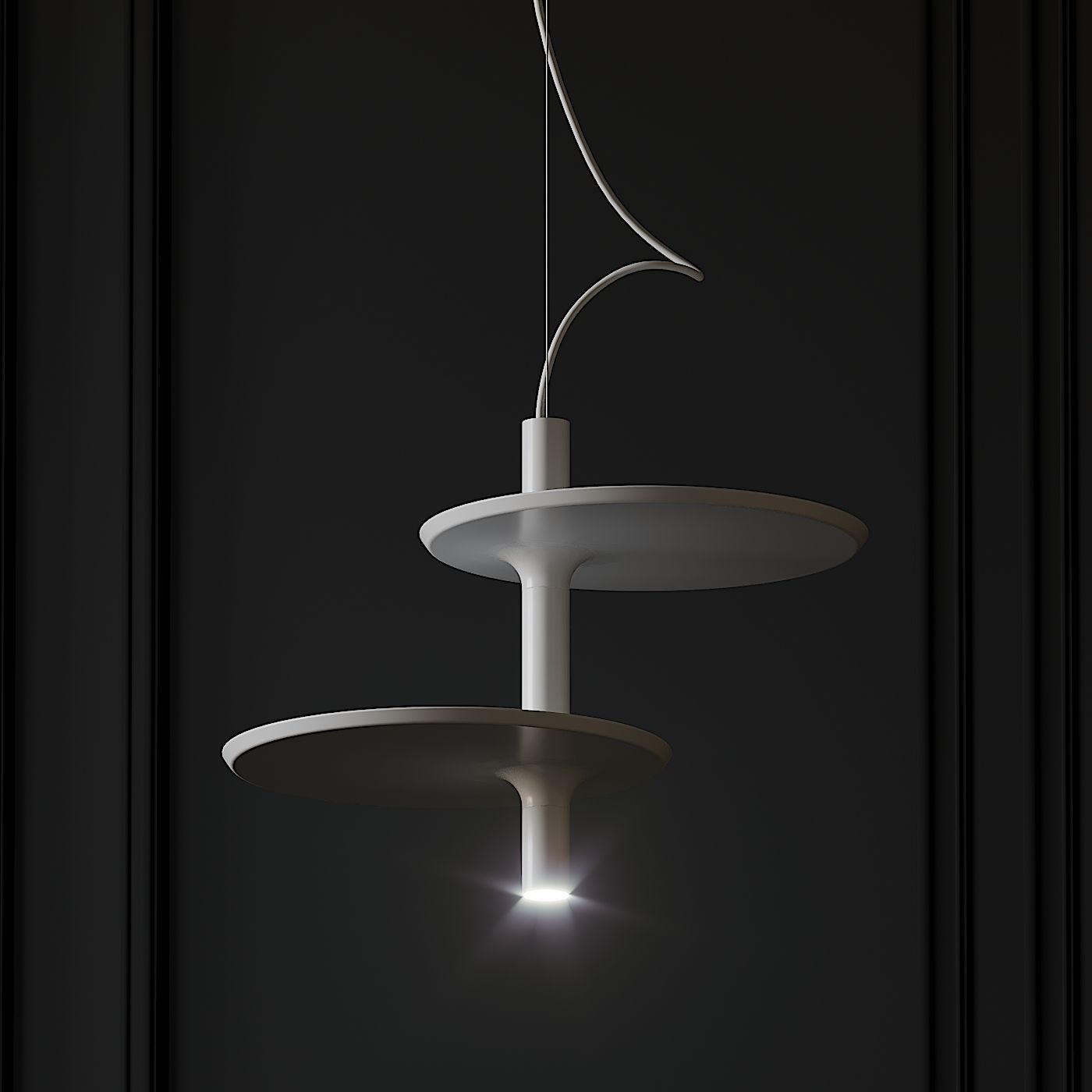 Victoria Pendant by Kundalini Black and White 3D model_2