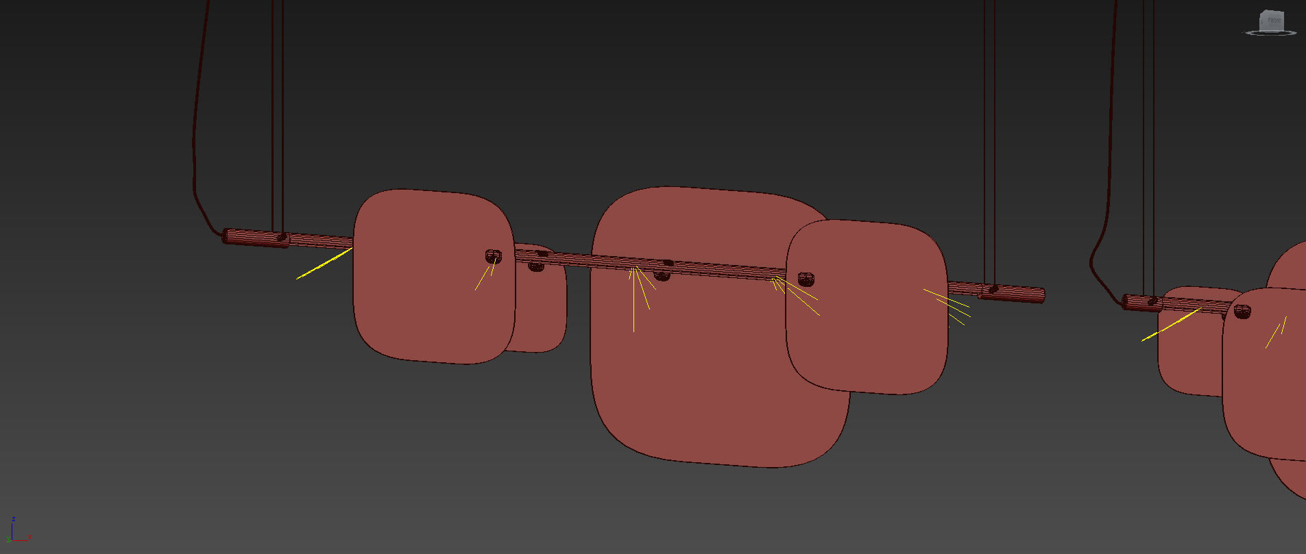Huilu Pendant L1195 and L2000 by Blond Belysning 3D model_9
