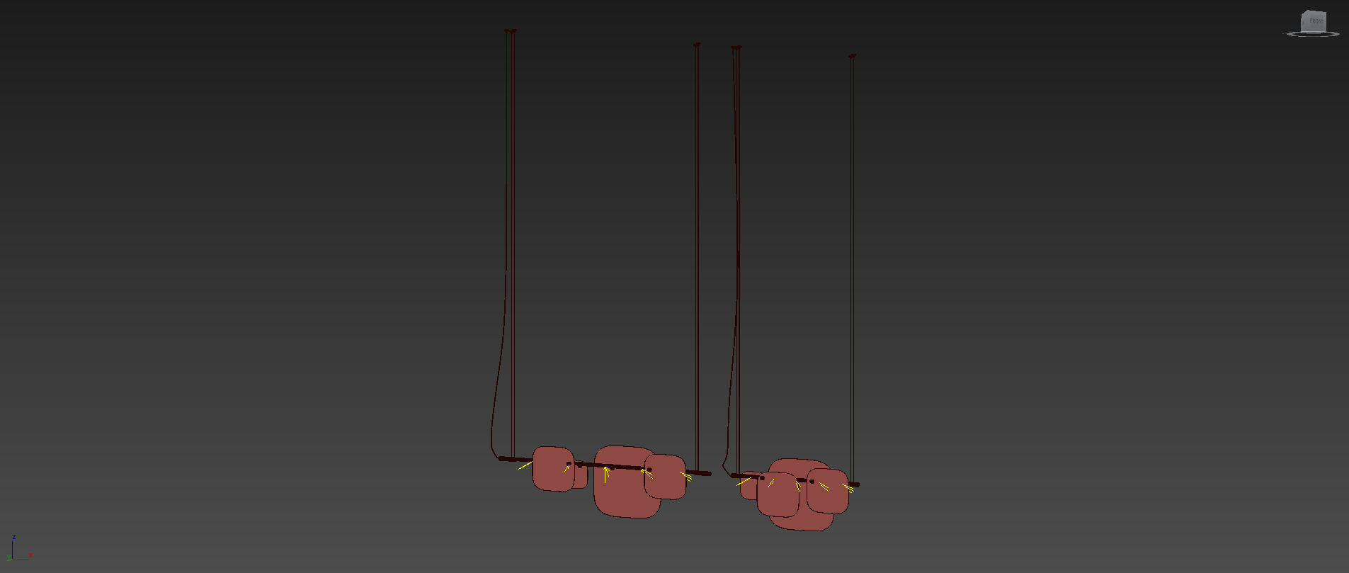 Huilu Pendant L1195 and L2000 by Blond Belysning 3D model_10