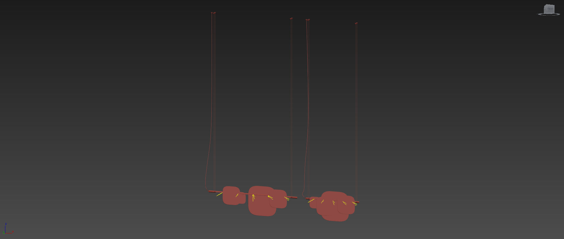 Huilu Pendant L1195 and L2000 by Blond Belysning 3D model_11