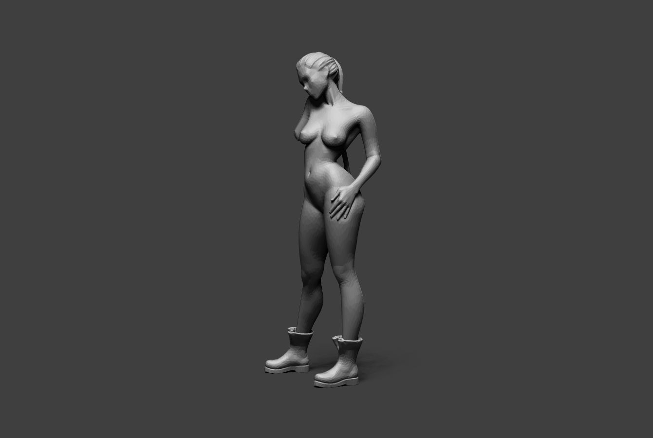 Low Poly Woman 17 3D print model_3