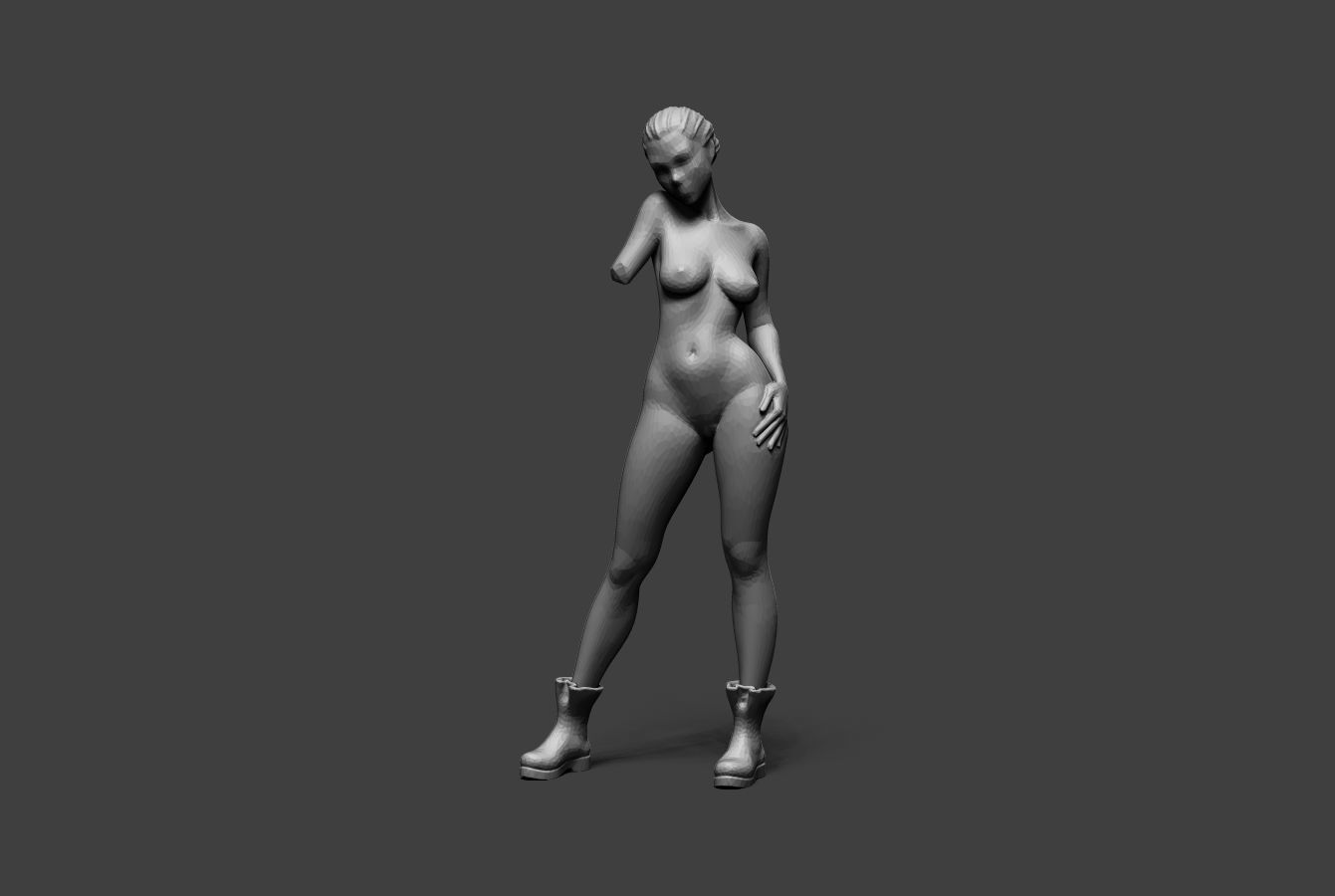 Low Poly Woman 17 3D print model_2