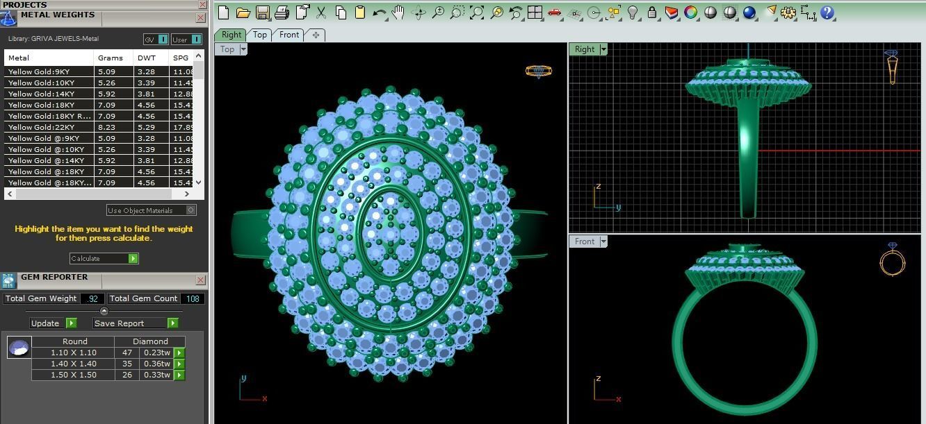 Big Diana Woman Ring  3D print model_3