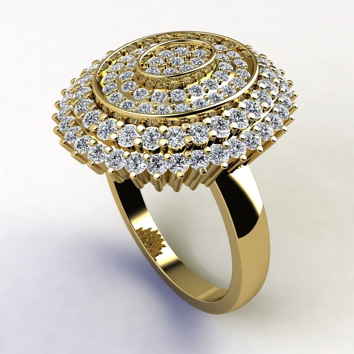 Big Diana Woman Ring  3D print model_10