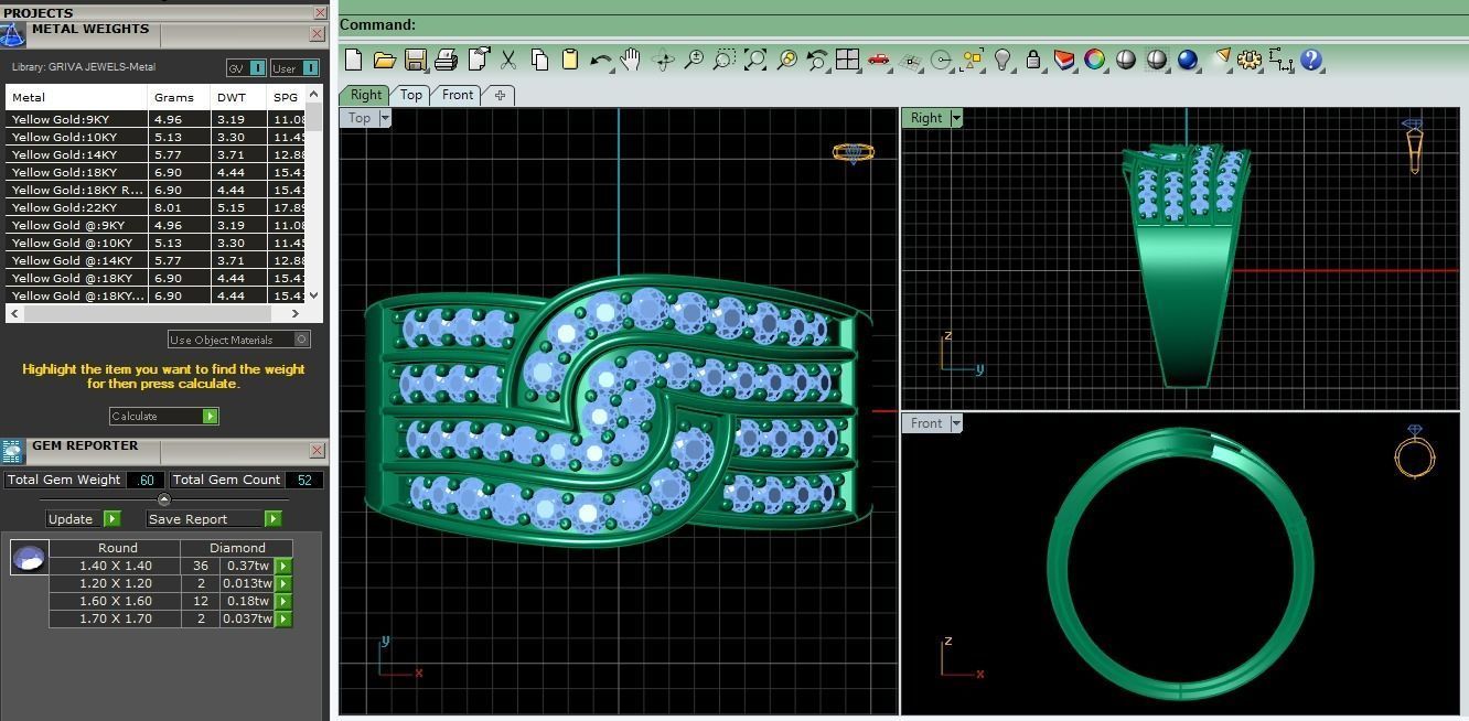 Luxury Woman Ring  3D print model_3