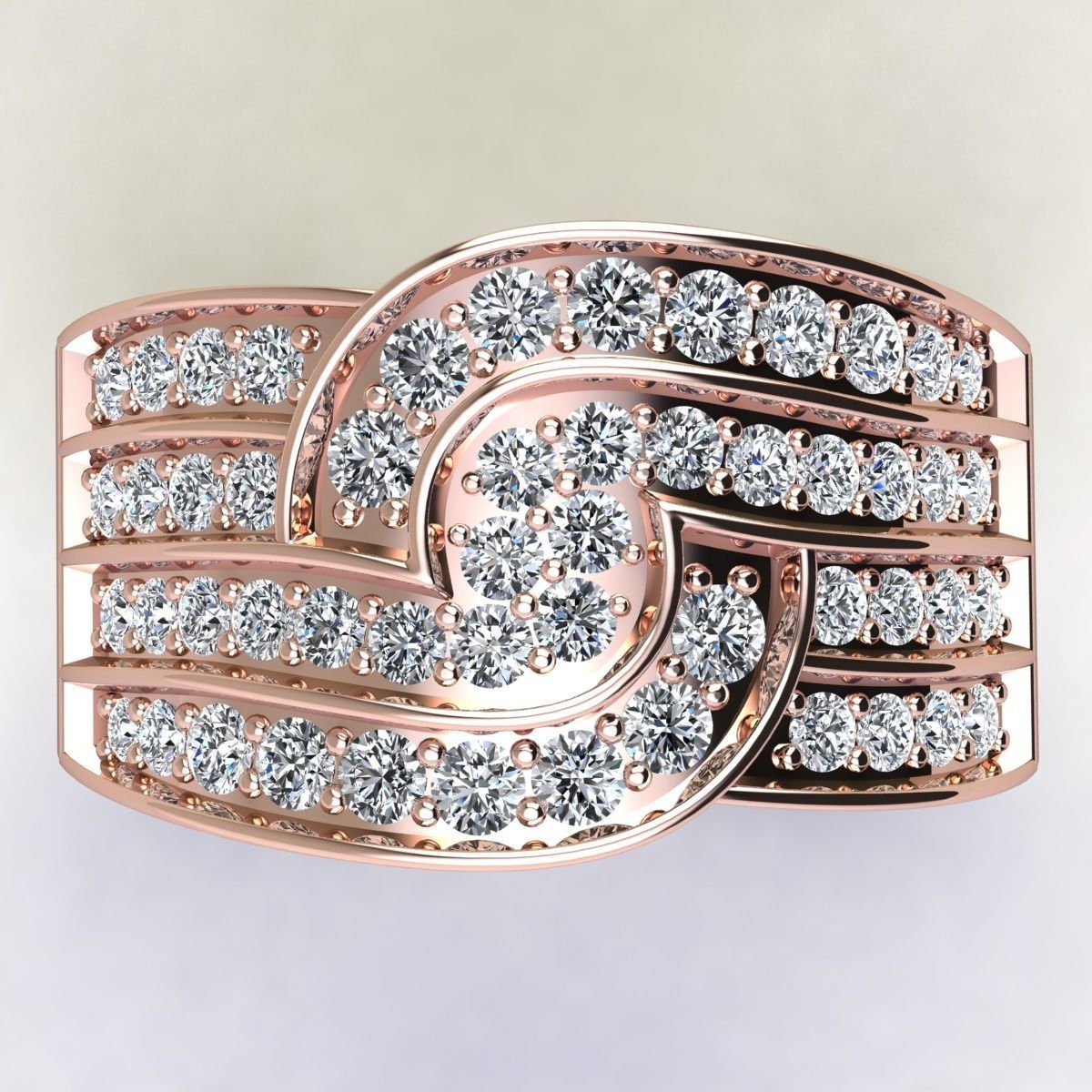 Luxury Woman Ring  3D print model_8