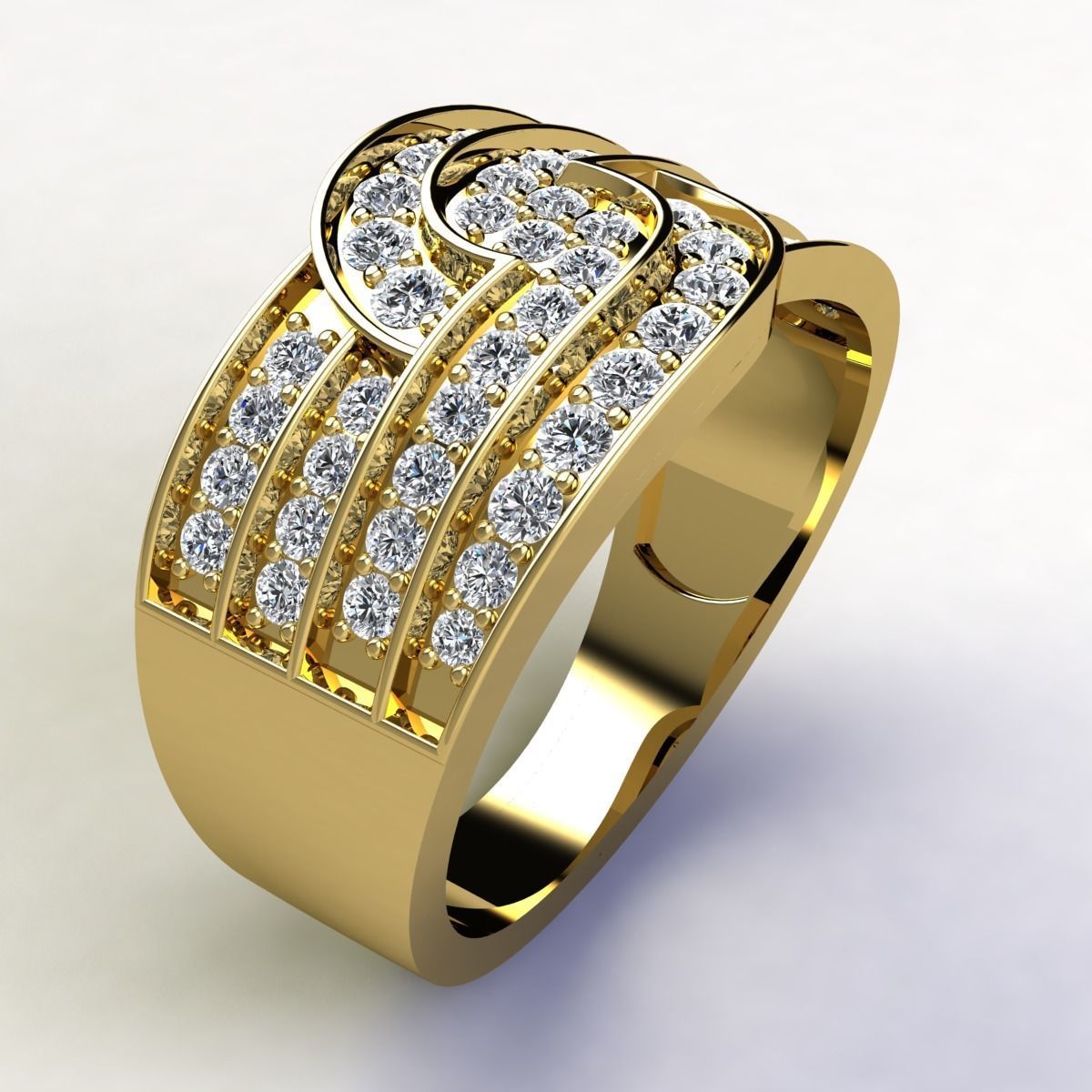 Luxury Woman Ring  3D print model_1
