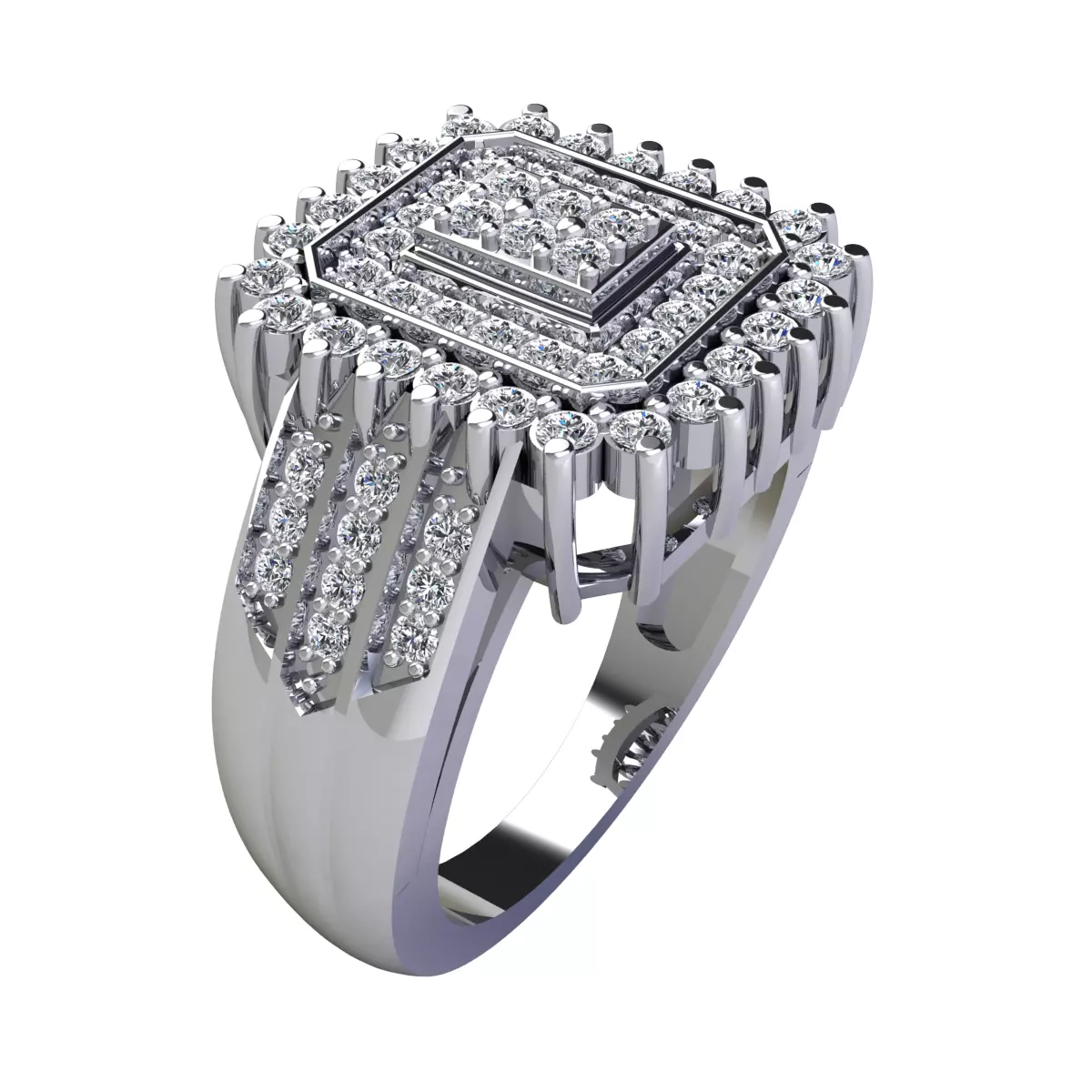 Center With Two Halo Ring  3D print model_0