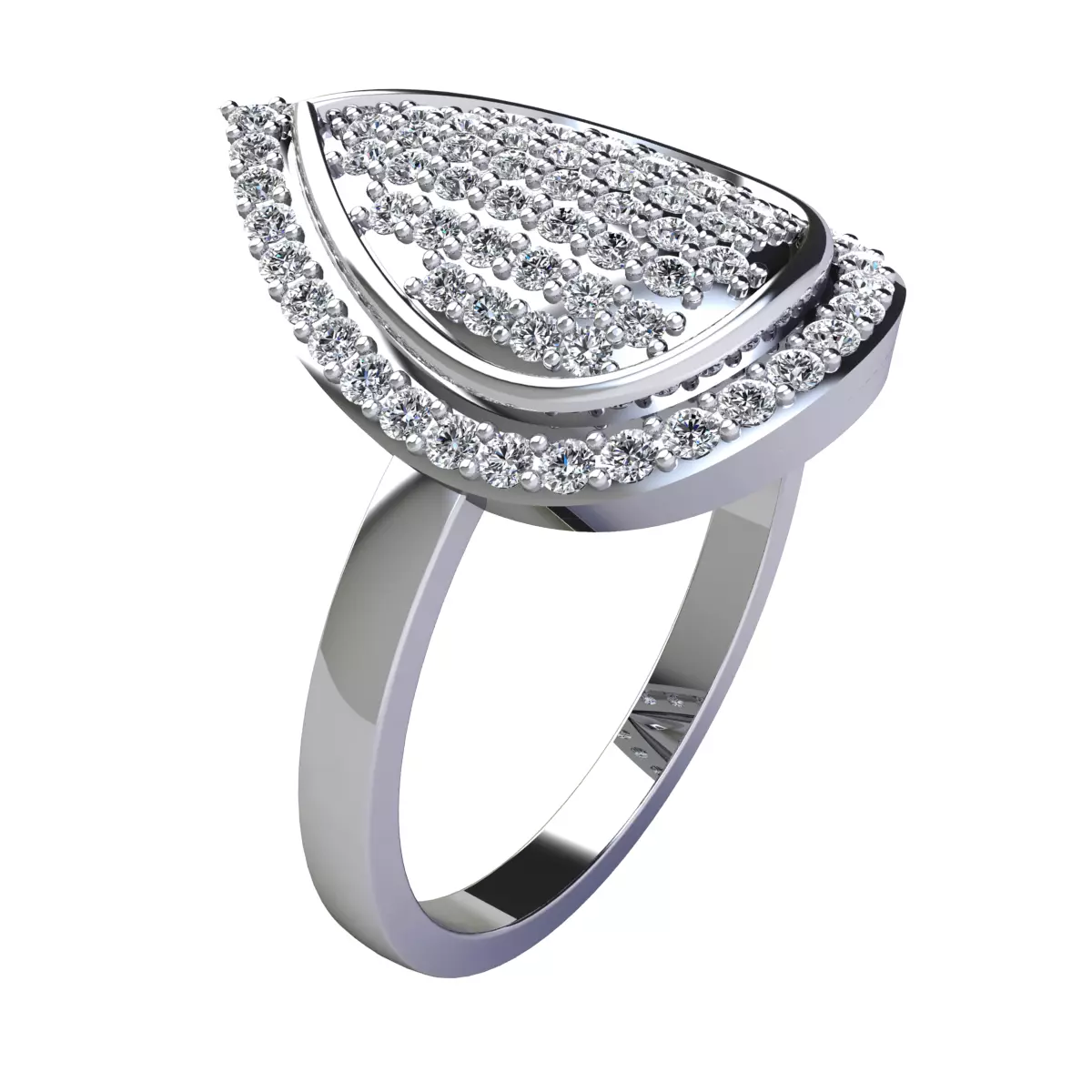 Big Pear Shape Woman Ring  3D print model_0