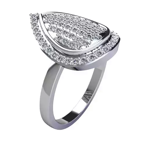 Big Pear Shape Woman Ring  3D print model