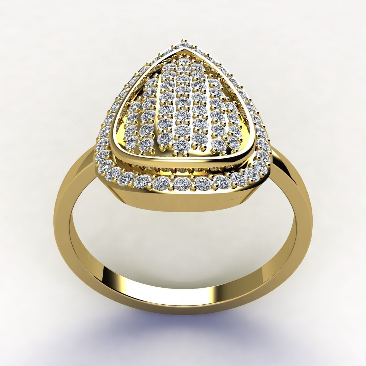 Big Pear Shape Woman Ring  3D print model_4