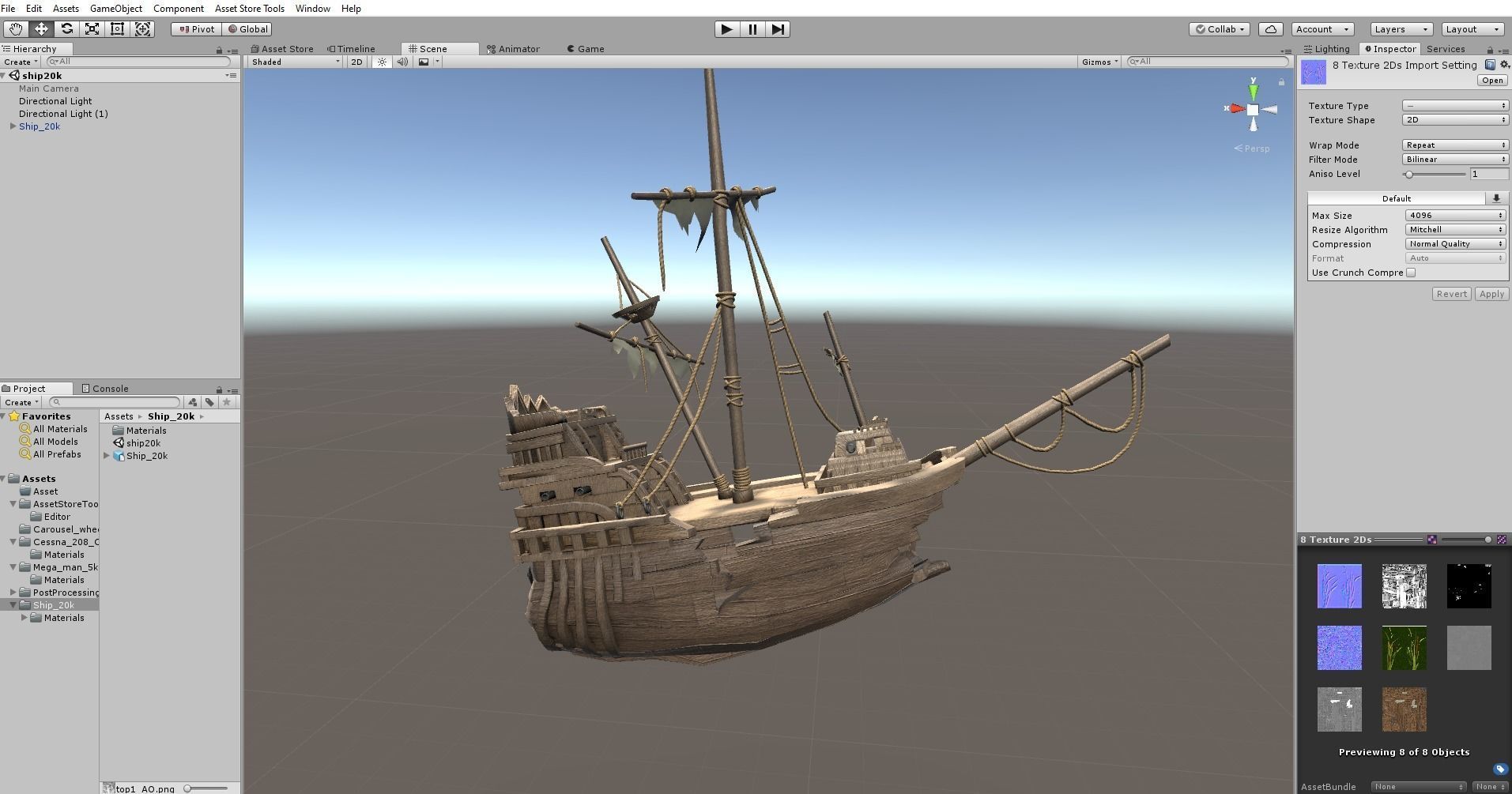 Ship 20k PBR Unreal PKG 1x1 pixel Low-poly 3D model_9
