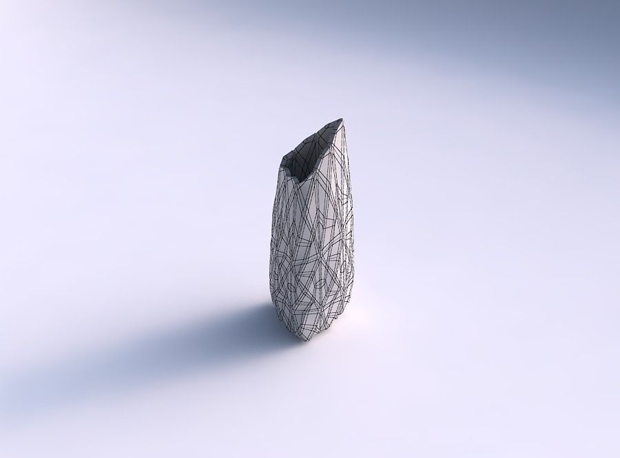 Vase tipped triangle with mosaic plates 3D print model_5