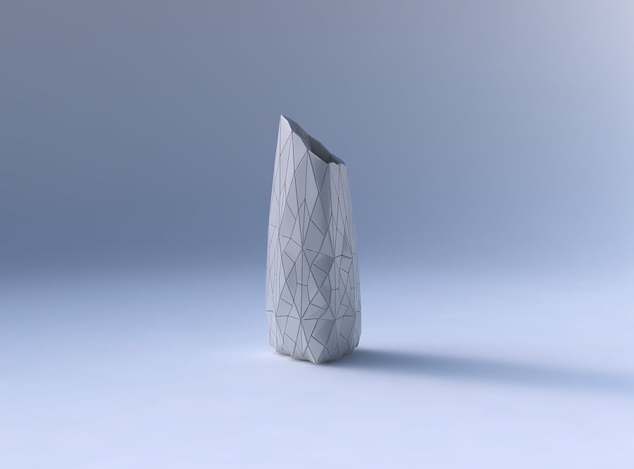Vase tipped triangle with mosaic plates 3D print model_4