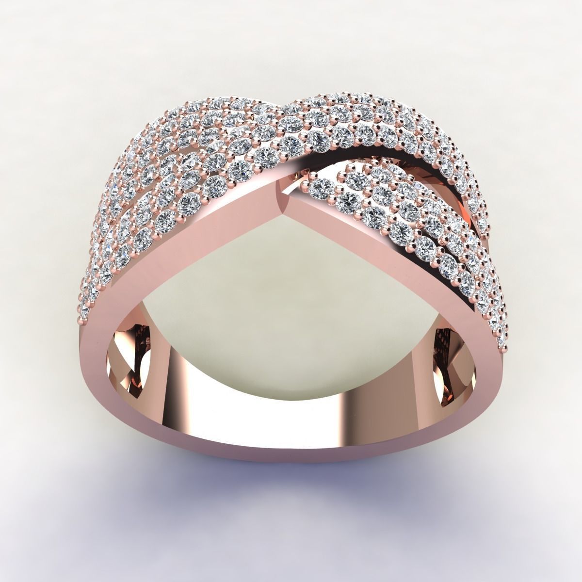 Fancy Woman Diamond Ring  3D print model_5