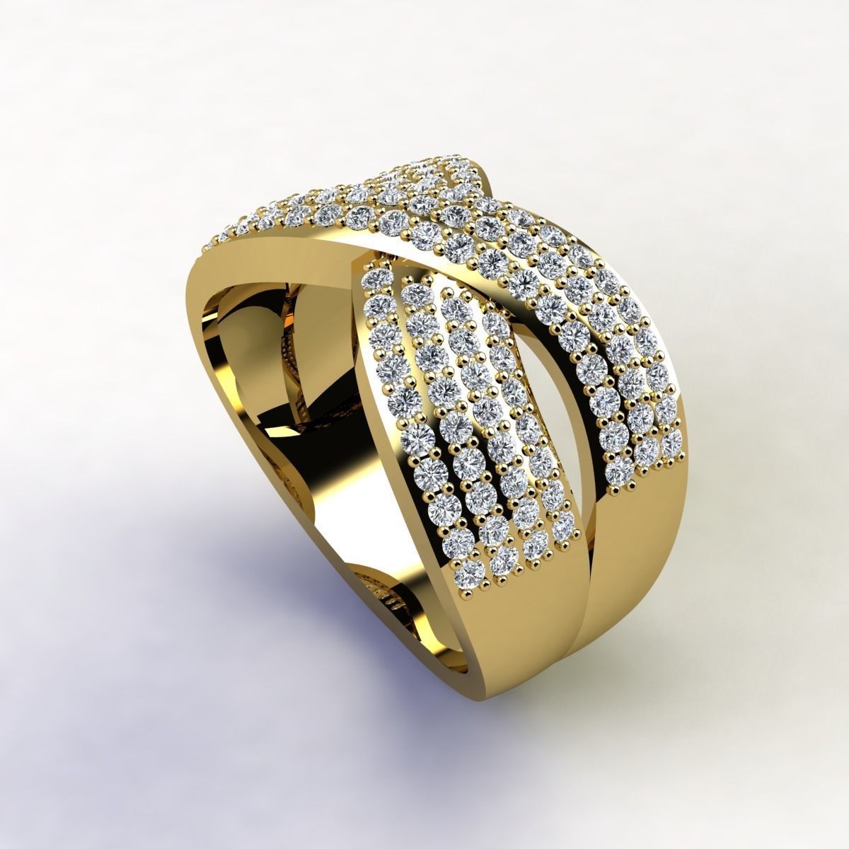Fancy Woman Diamond Ring  3D print model_10