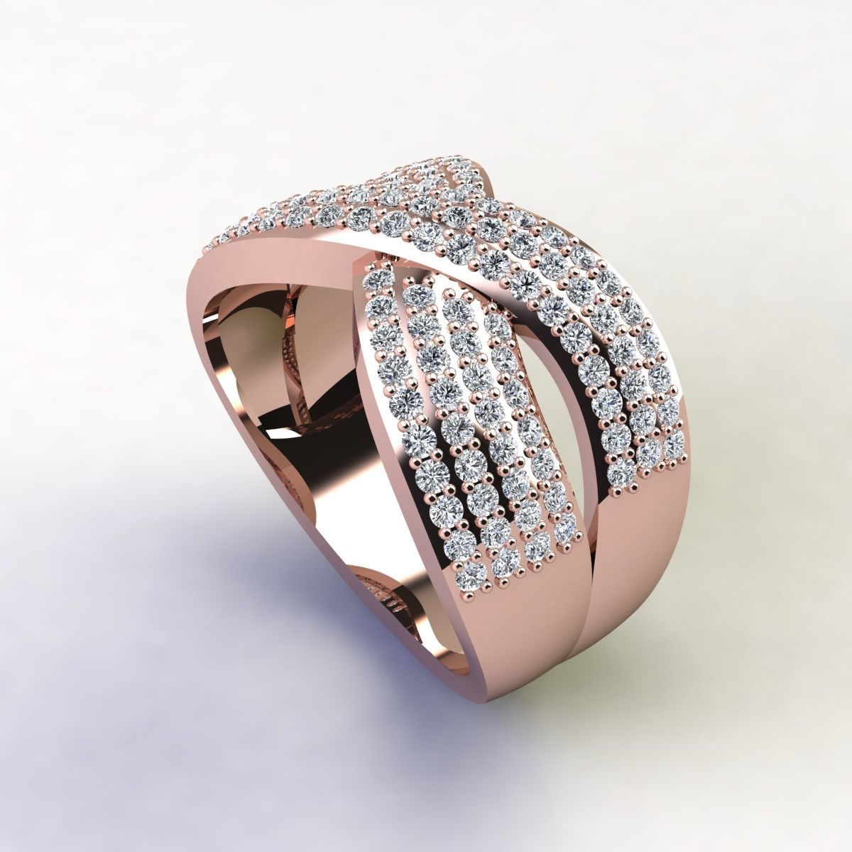 Fancy Woman Diamond Ring  3D print model_11