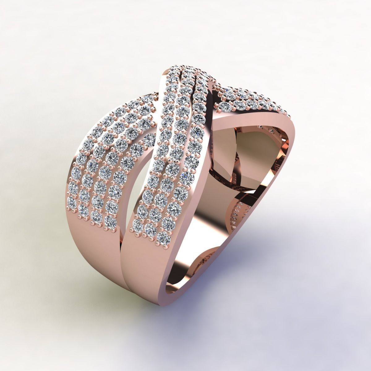 Fancy Woman Diamond Ring  3D print model_2